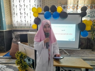 برگزاری مراسم ولادت امام علی (ع) و سالگرد حاج قاسم در مسجد امام صادق علیه السلام با حضور رئیس اداره آموزش و پرورش در جمع دانش آموزان معتکف